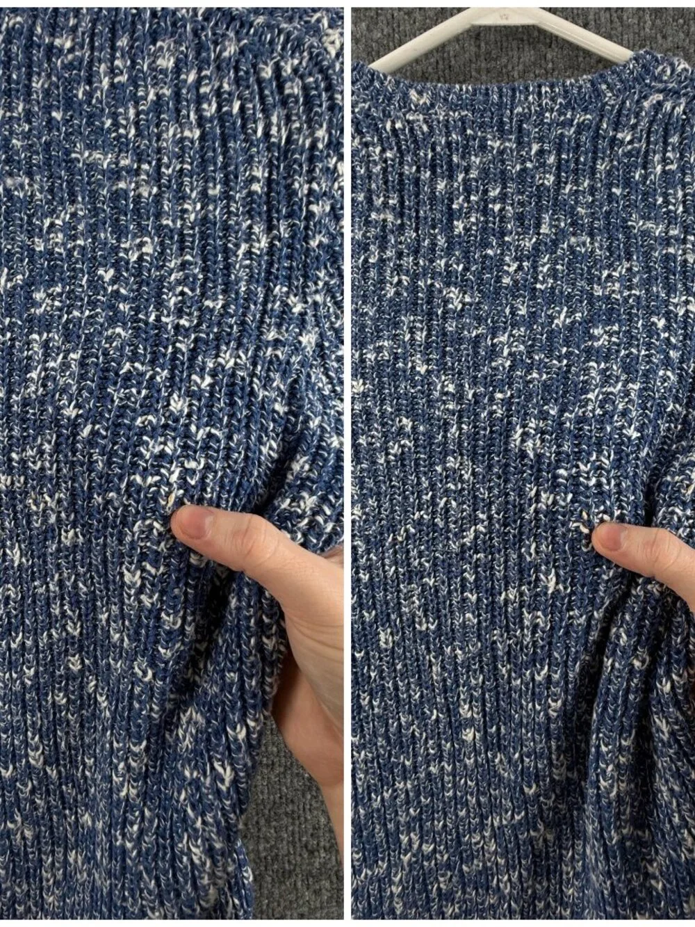 Polo Ralph Lauren XS Speckled USA Flag Chunky Knit Graphic Crew Neck Pullover